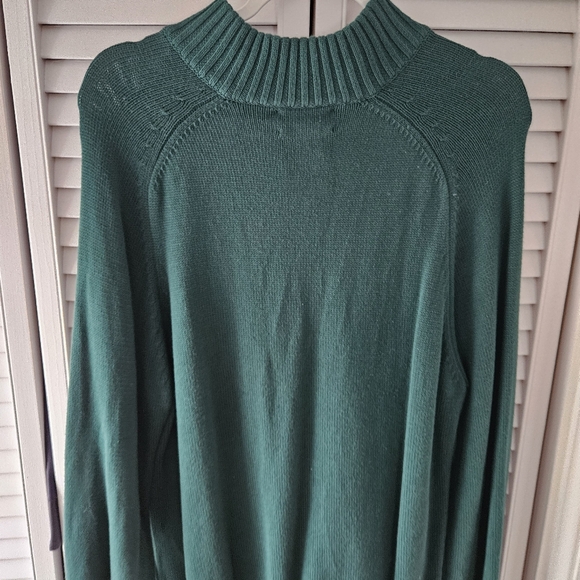 Land's End Quater 1/4 Zip Large Green - Picture 2 of 3
